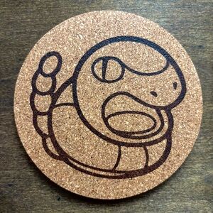 Pokemon Ekans Face Laser Engraved Cork Coaster
